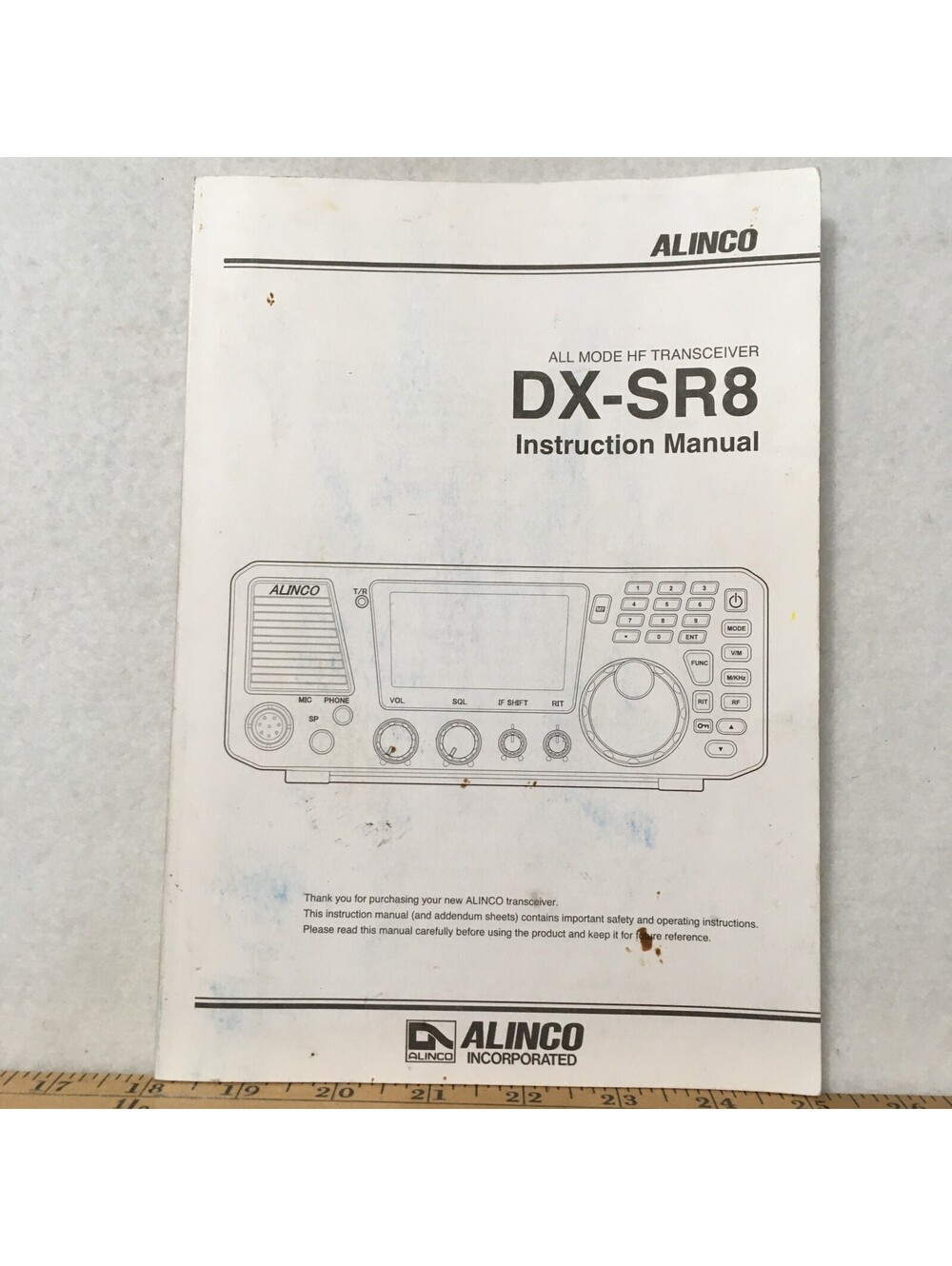 Alinco DX-SR8 Transceiver Instruction Manual 96 Pages Operating Guide manual